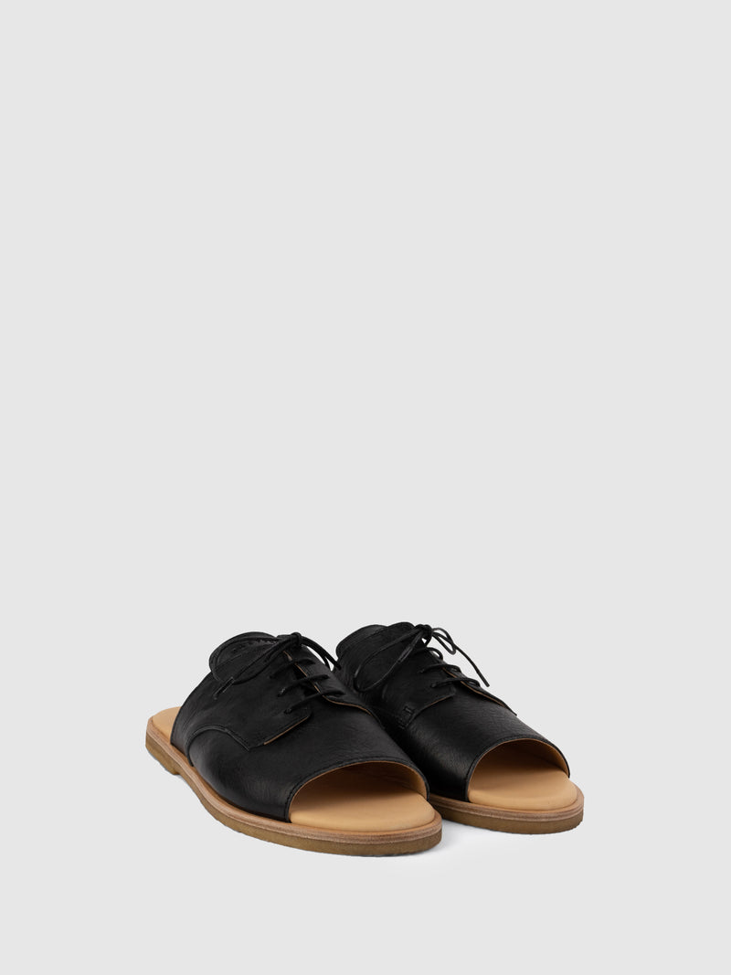 Only2me Black Flat Sandals