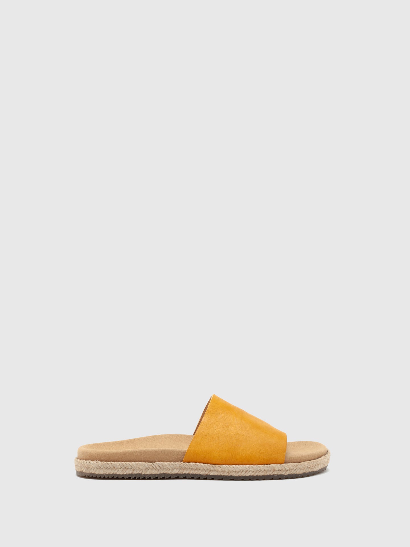 Only2Me Yellow Leather Open Toe Mules