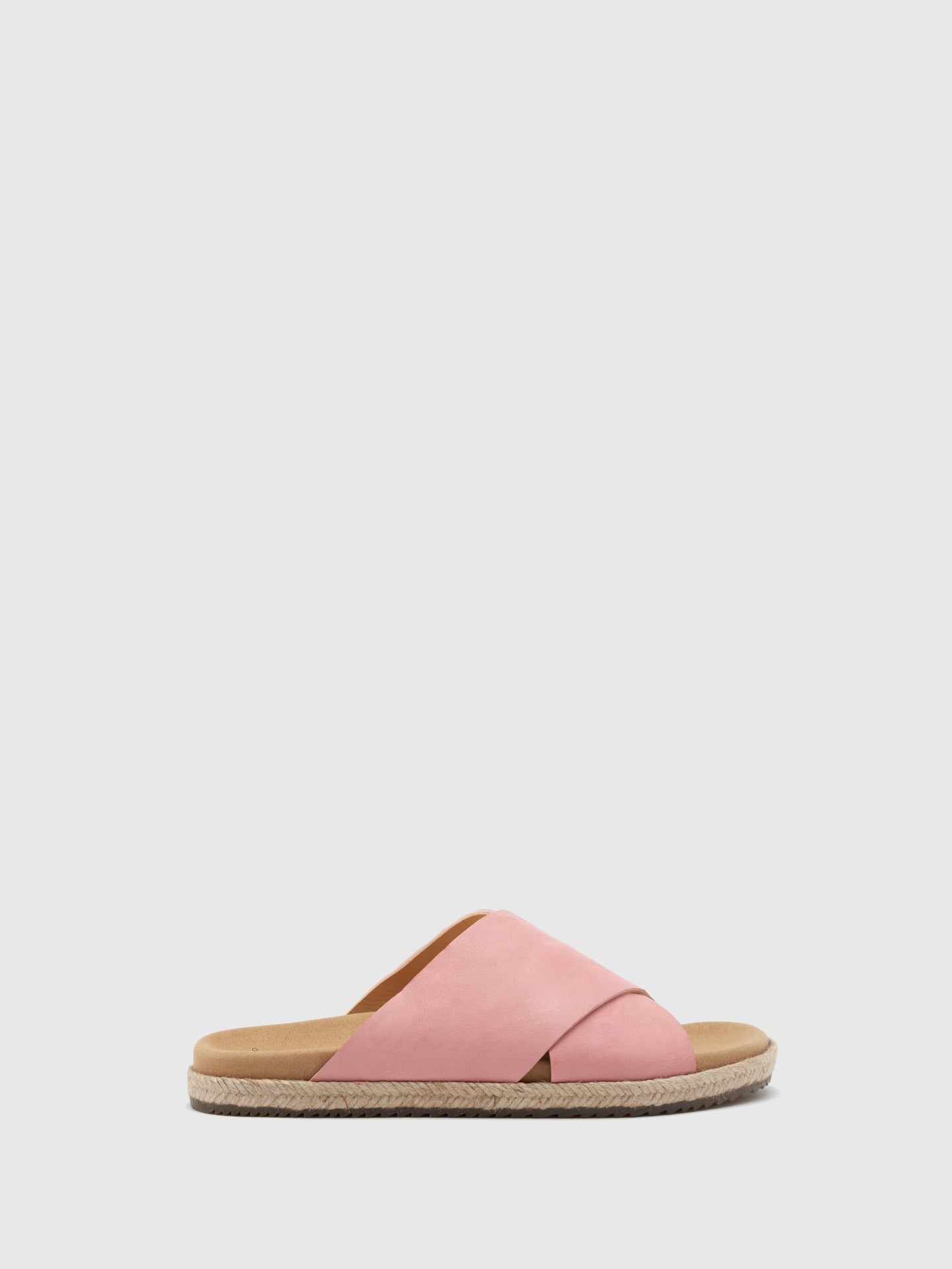 Only2Me Pink Leather Open Toe Mules