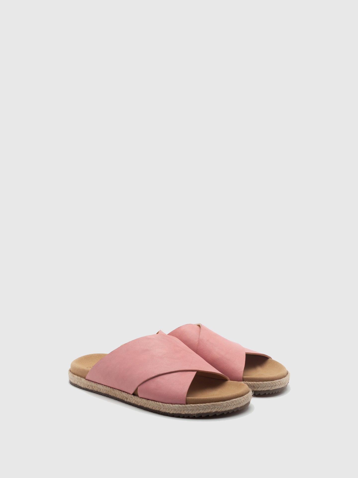 Only2Me Pink Leather Open Toe Mules