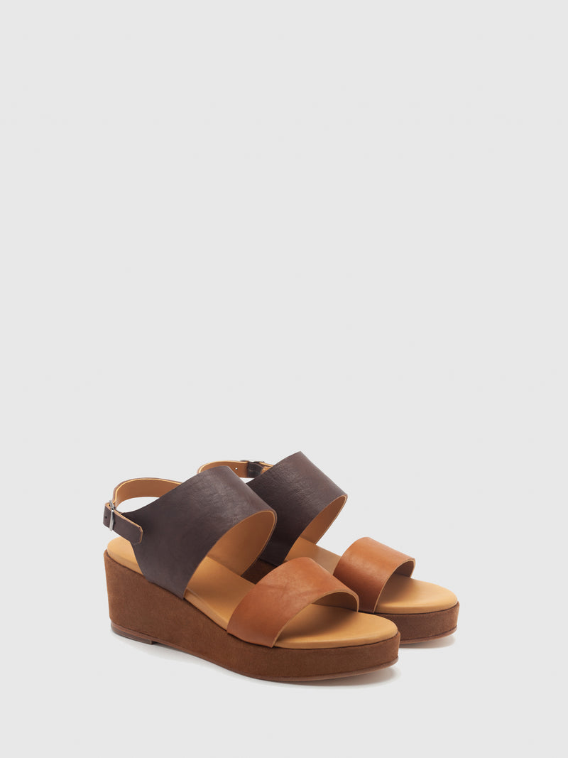 Only2Me Maroon Leather Platform Sandals
