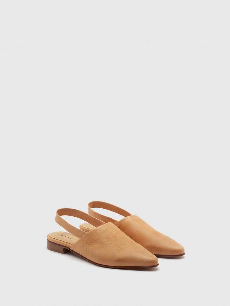 Only2Me Light Brown Sling-Back Mules