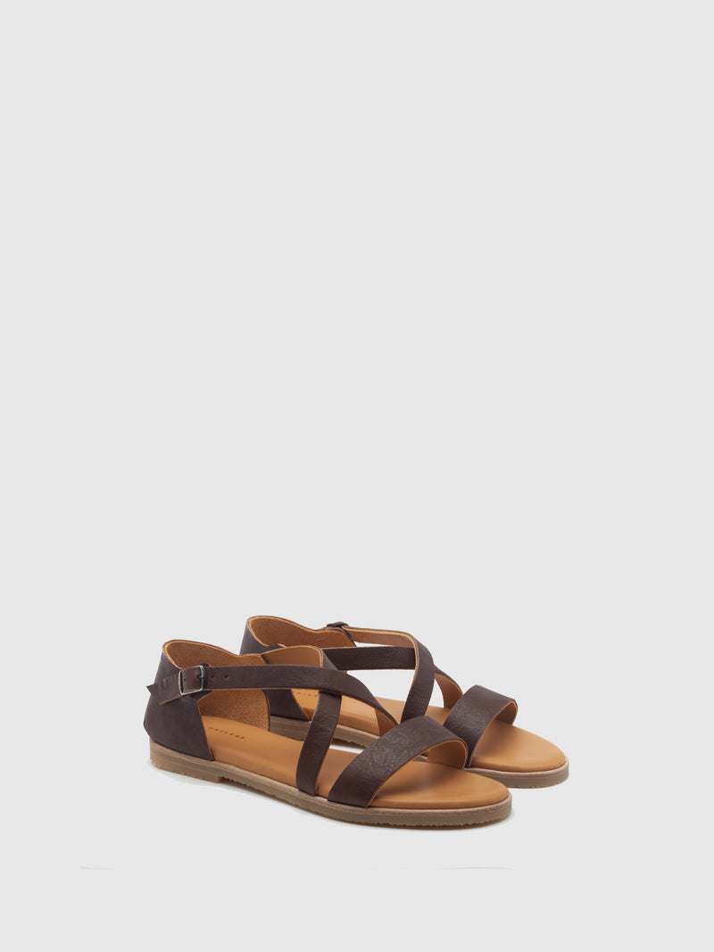 Only2Me Maroon Leather Strappy Sandals