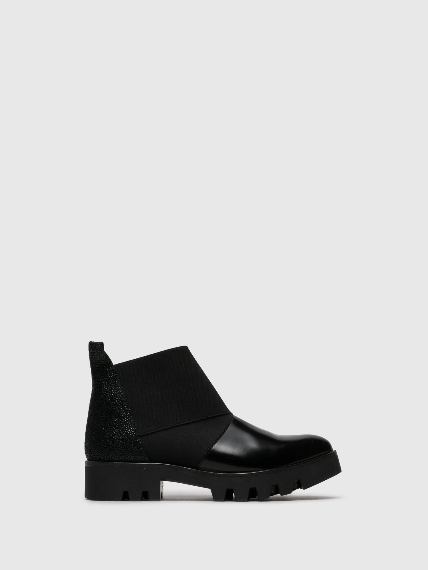 Parodi Passion Black Elasticated Ankle Boots