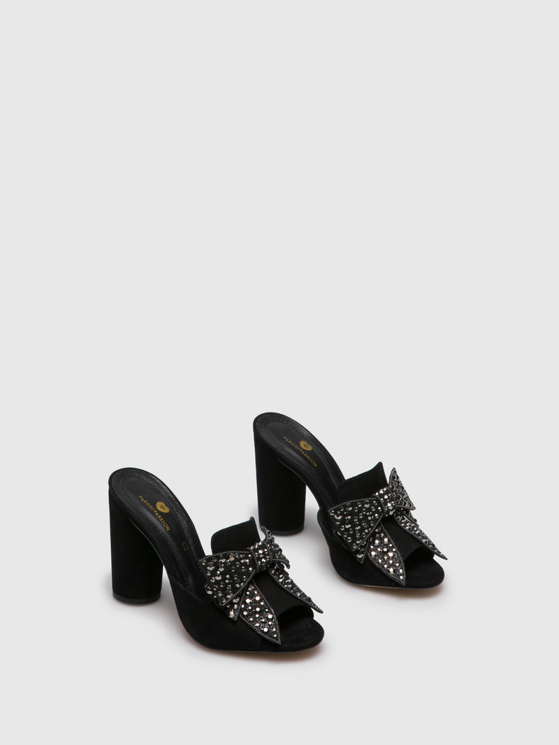 Parodi Passion Black Appliqués Mules