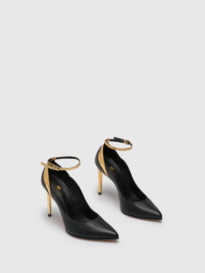 Parodi Passion Black Ankle Strap Pumps