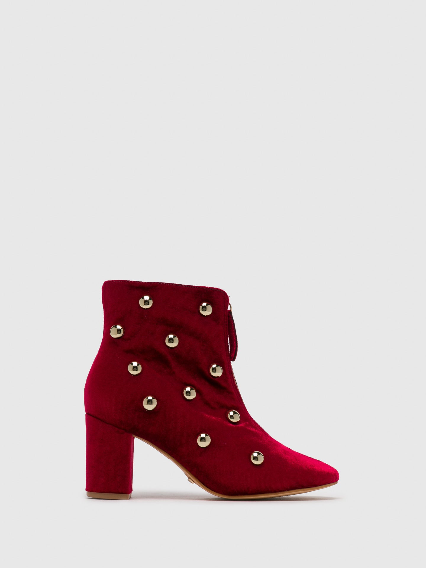 Parodi Passion DarkRed Studded Ankle Boots