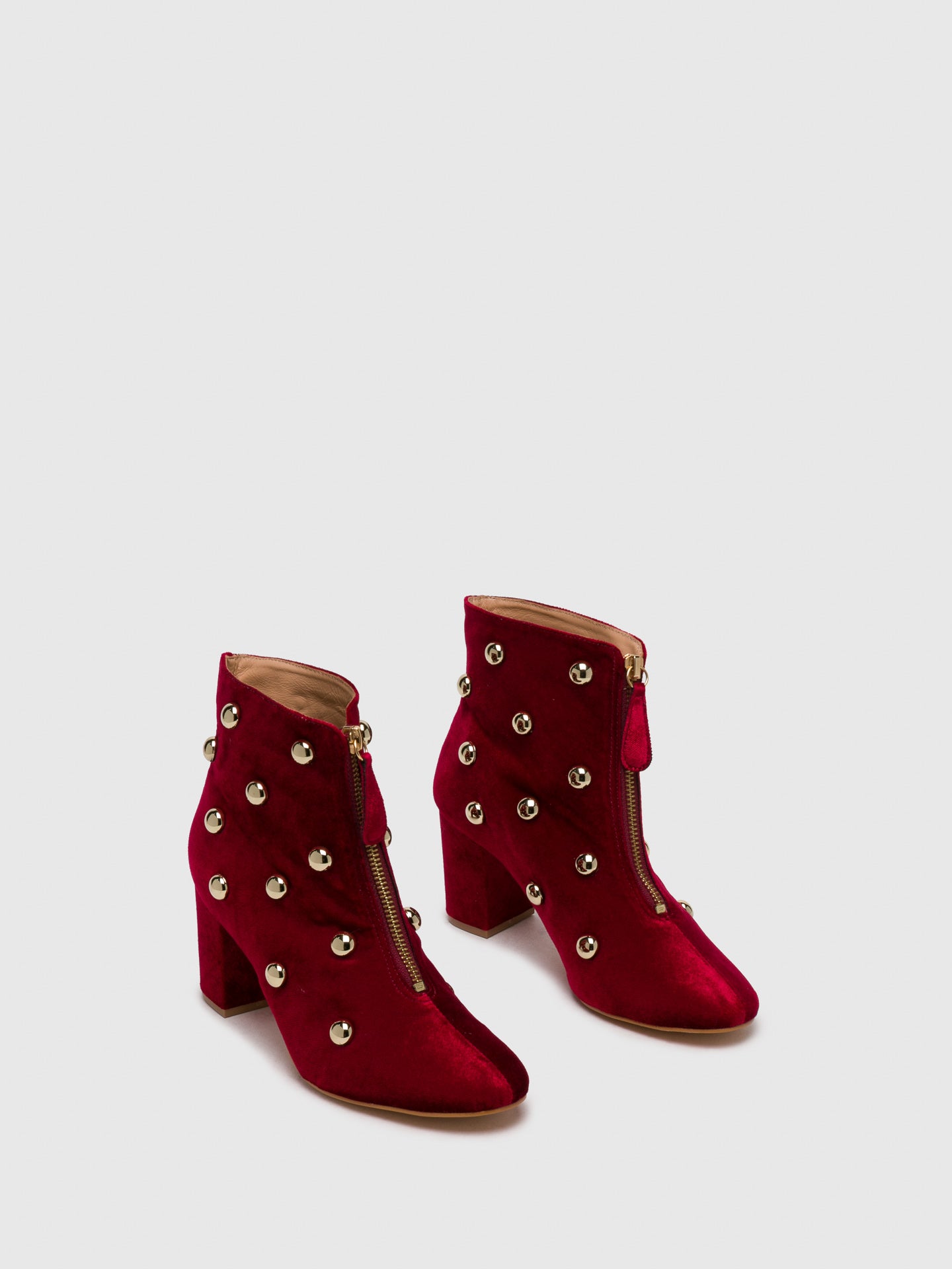 Parodi Passion DarkRed Studded Ankle Boots