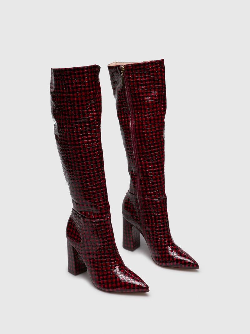 Parodi Passion DarkRed Knee-High Boots