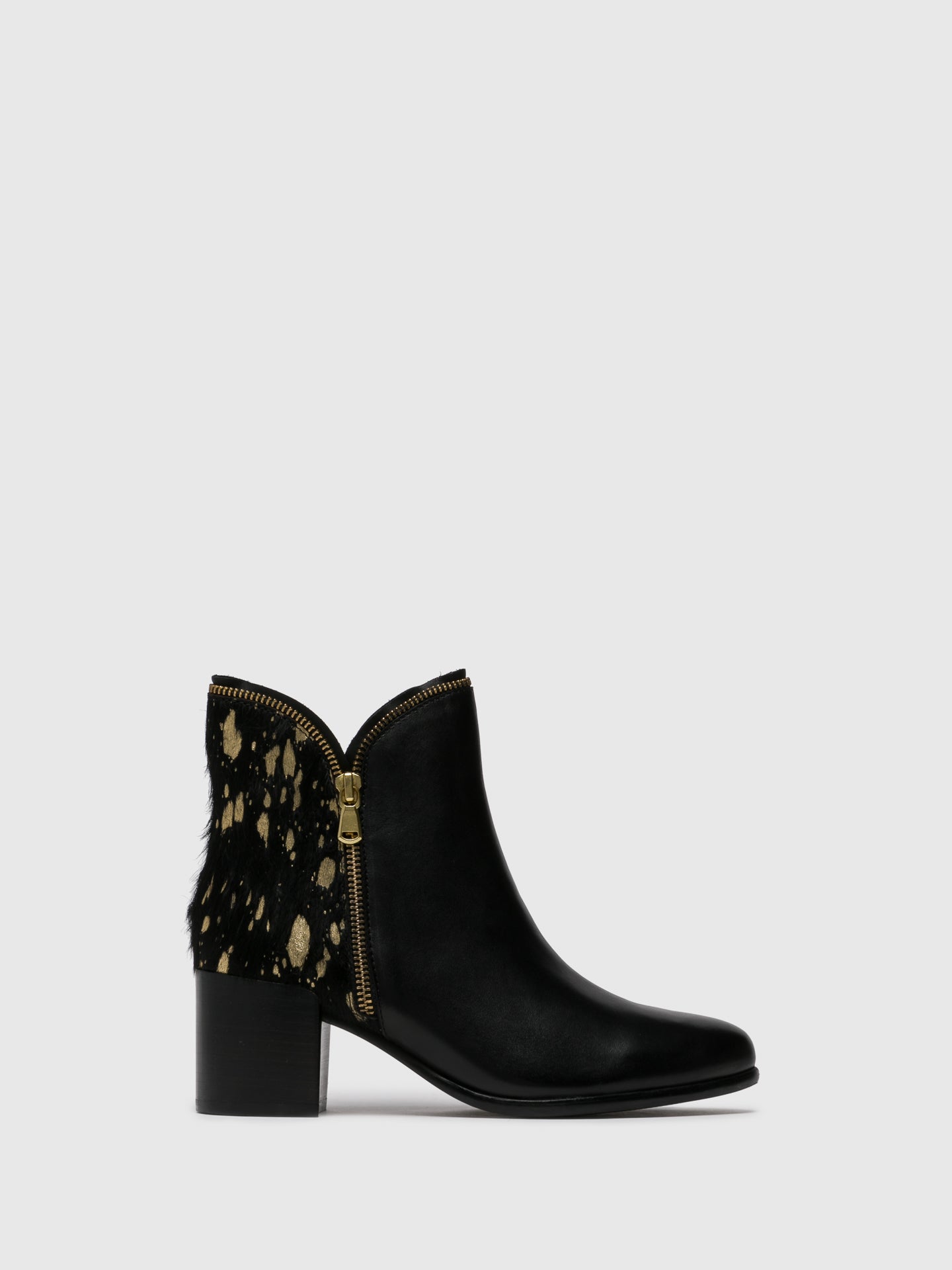 Parodi Sunshine Black Zip Up Ankle Boots