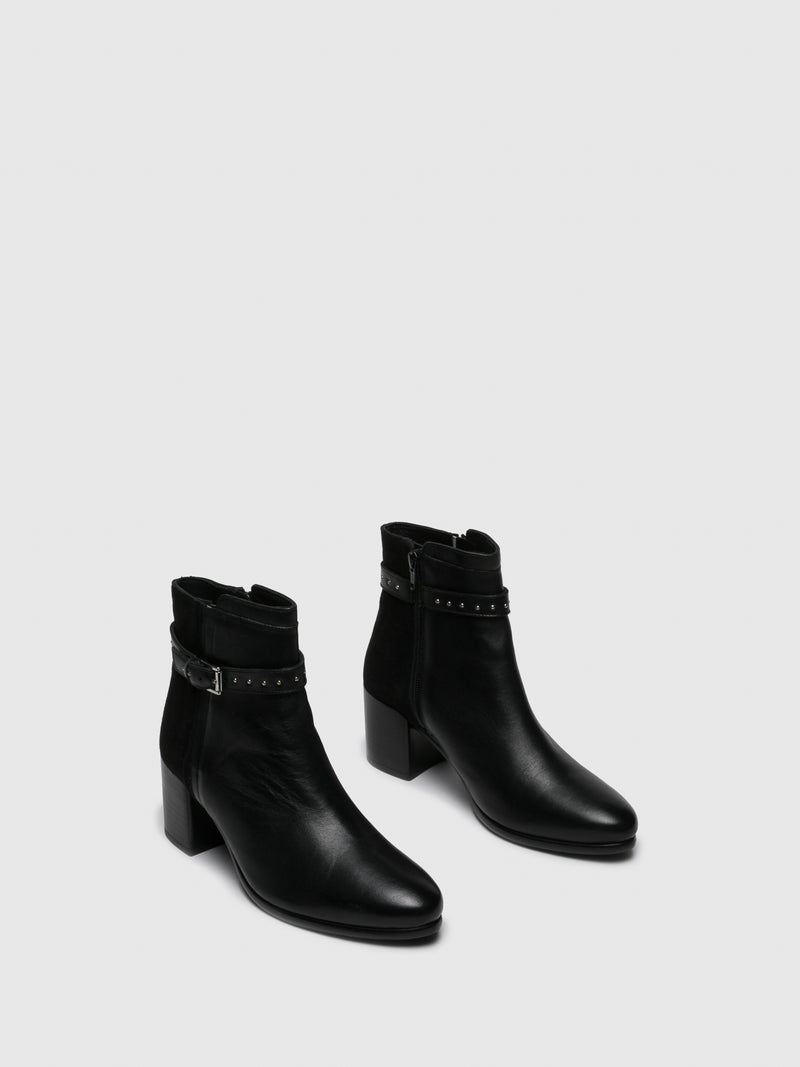 Parodi Sunshine Black Zip Up Ankle Boots