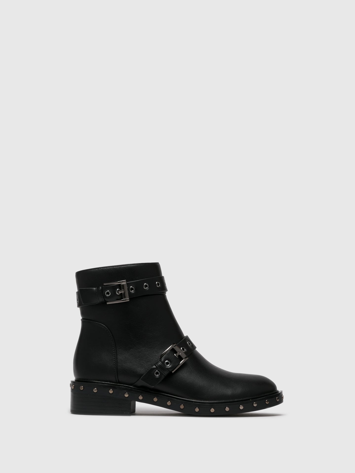 Parodi Sunshine Black Zip Up Ankle Boots