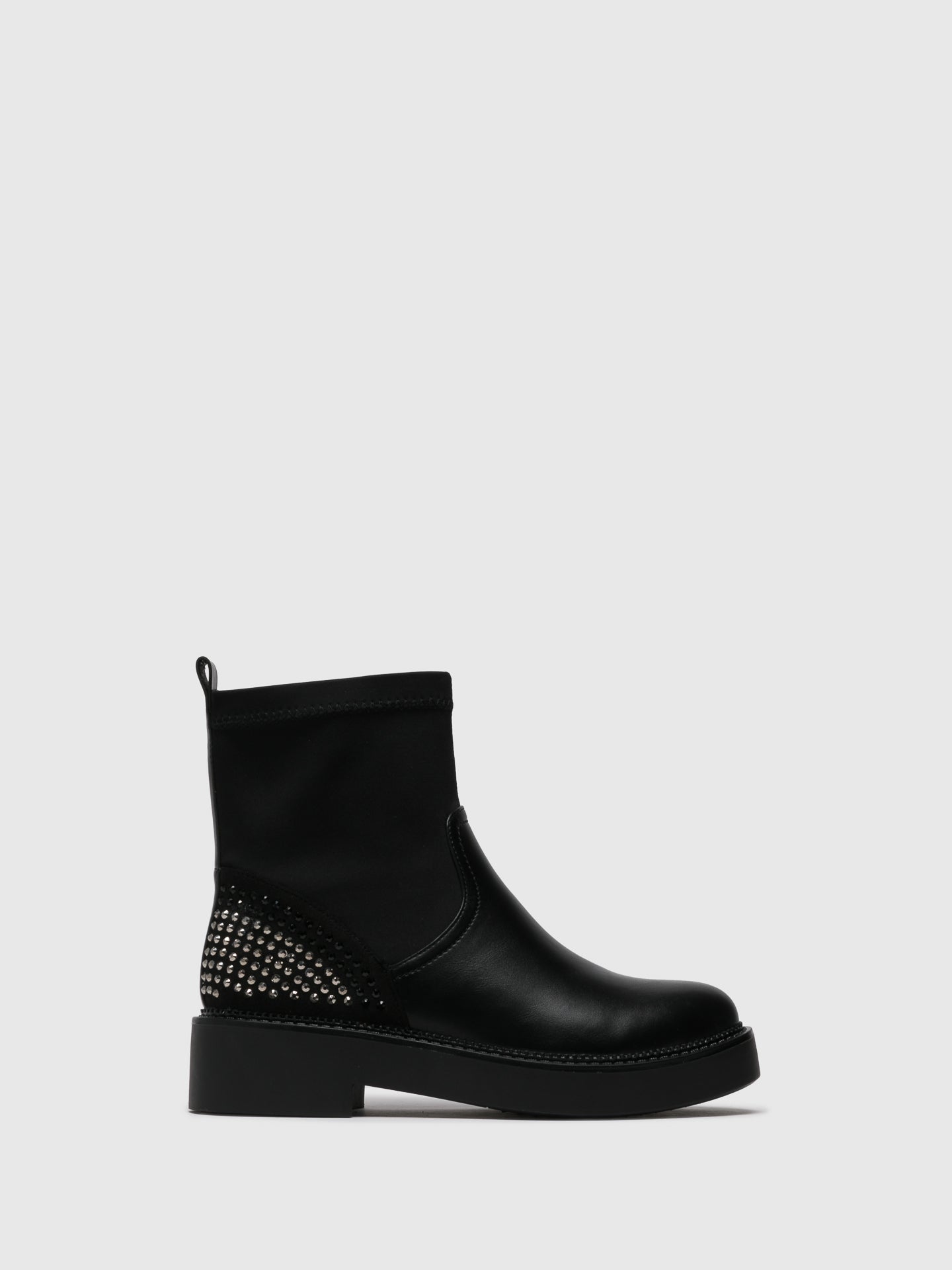 Parodi Sunshine Black Zip Up Ankle Boots