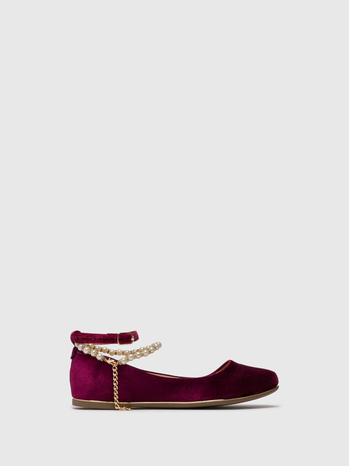 Parodi Sunshine DarkRed Buckle Ballerinas