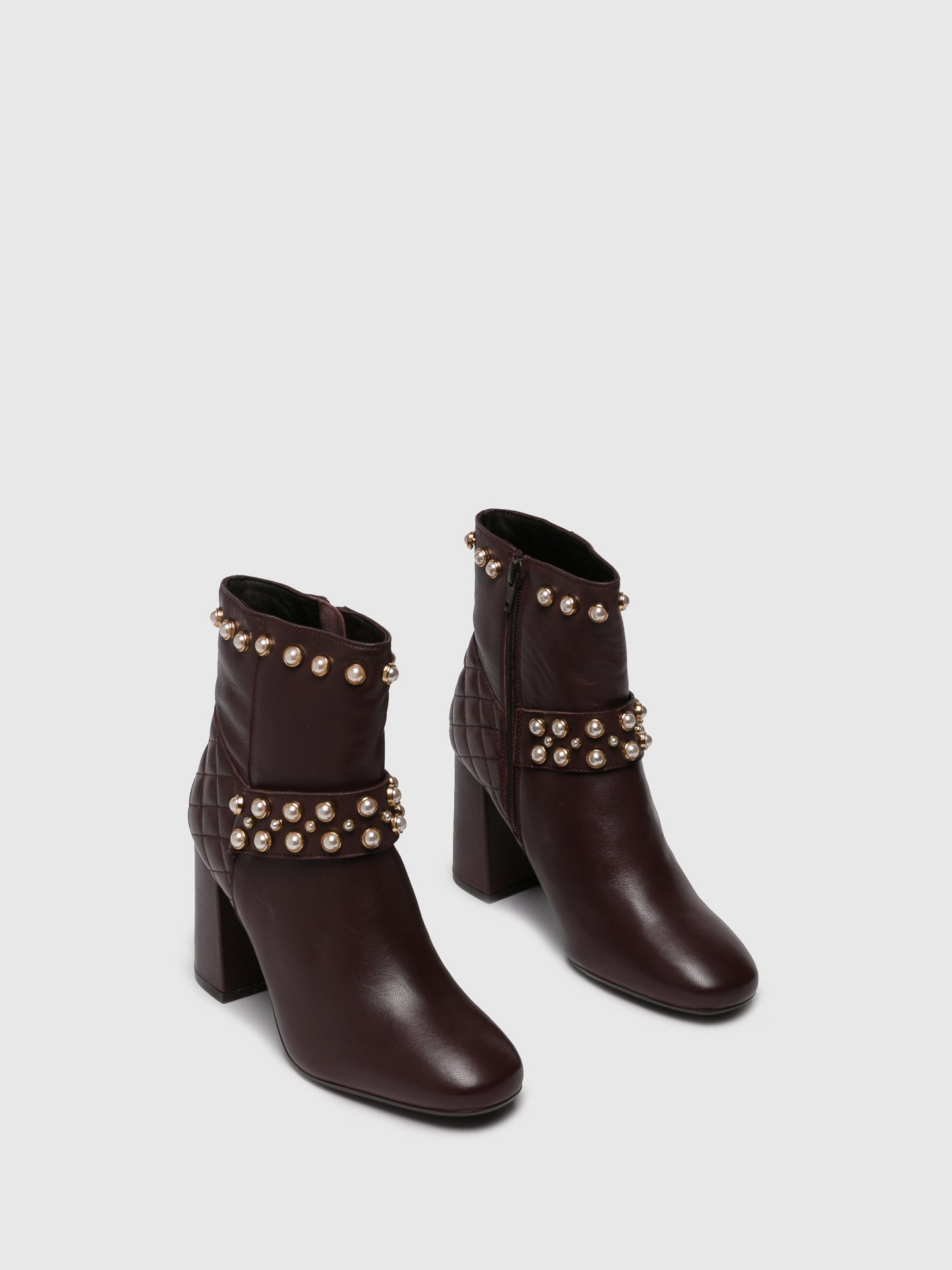 Parodi Sunshine DarkRed Zip Up Boots