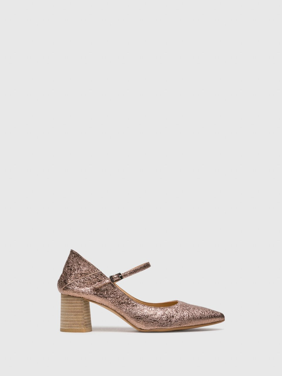 Perlato DarkSalmon Block Heel Shoes