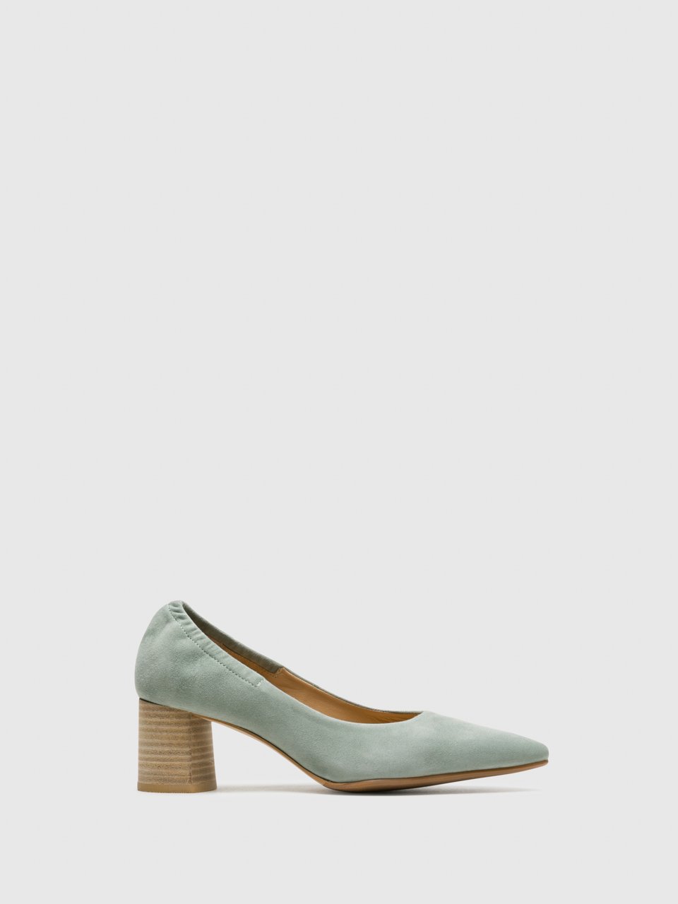 Perlato Green Round Toe Pumps Shoes