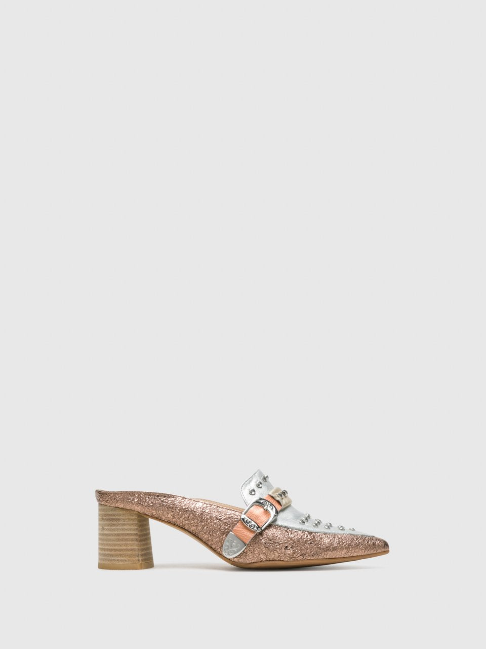 Perlato DarkSalmon Pointed Toe Mules