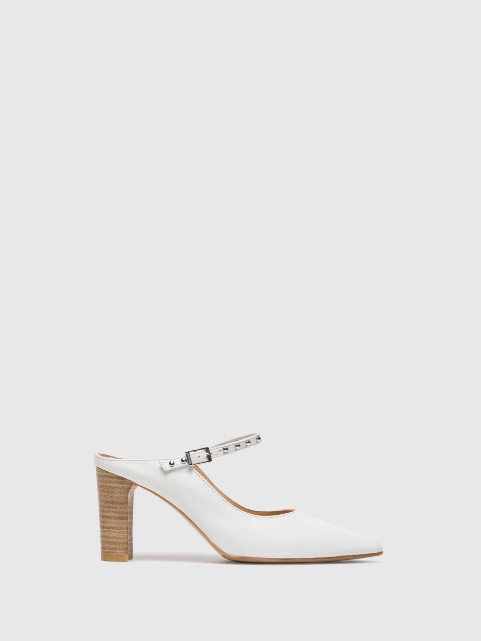 Perlato White Pointed Toe Pumps Shoes