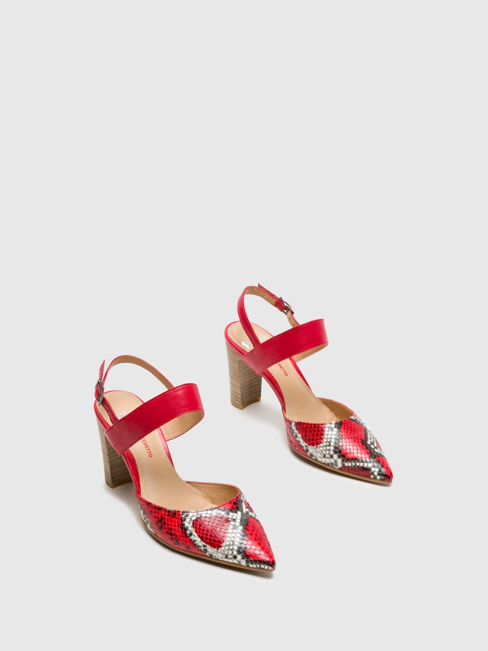 Perlato Red Sling-Back Pumps Shoes