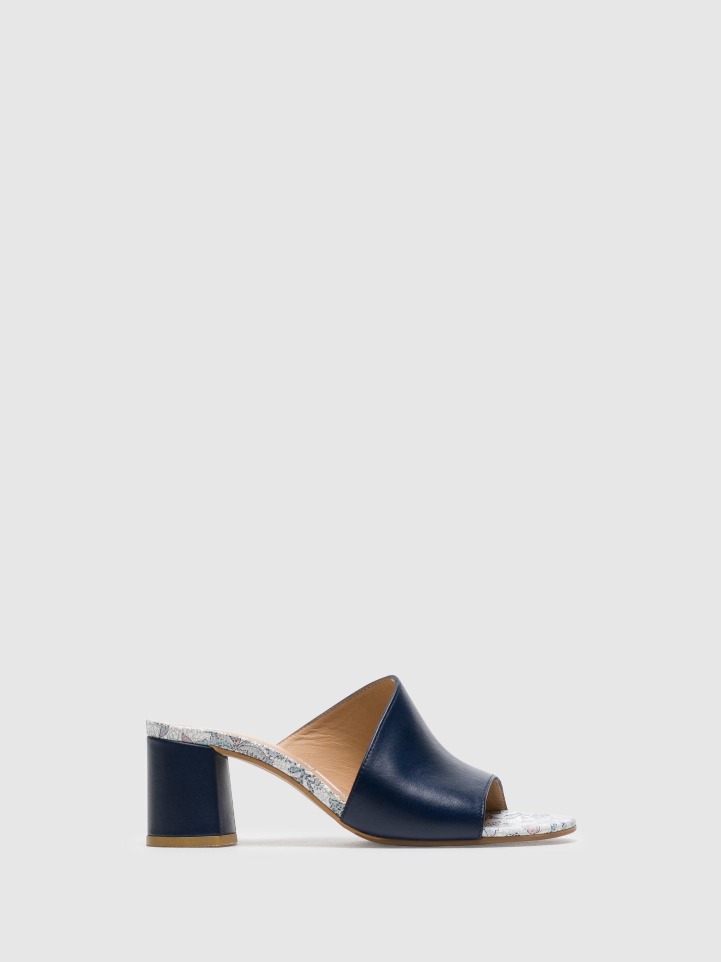 Perlato Blue Open Toe Mules