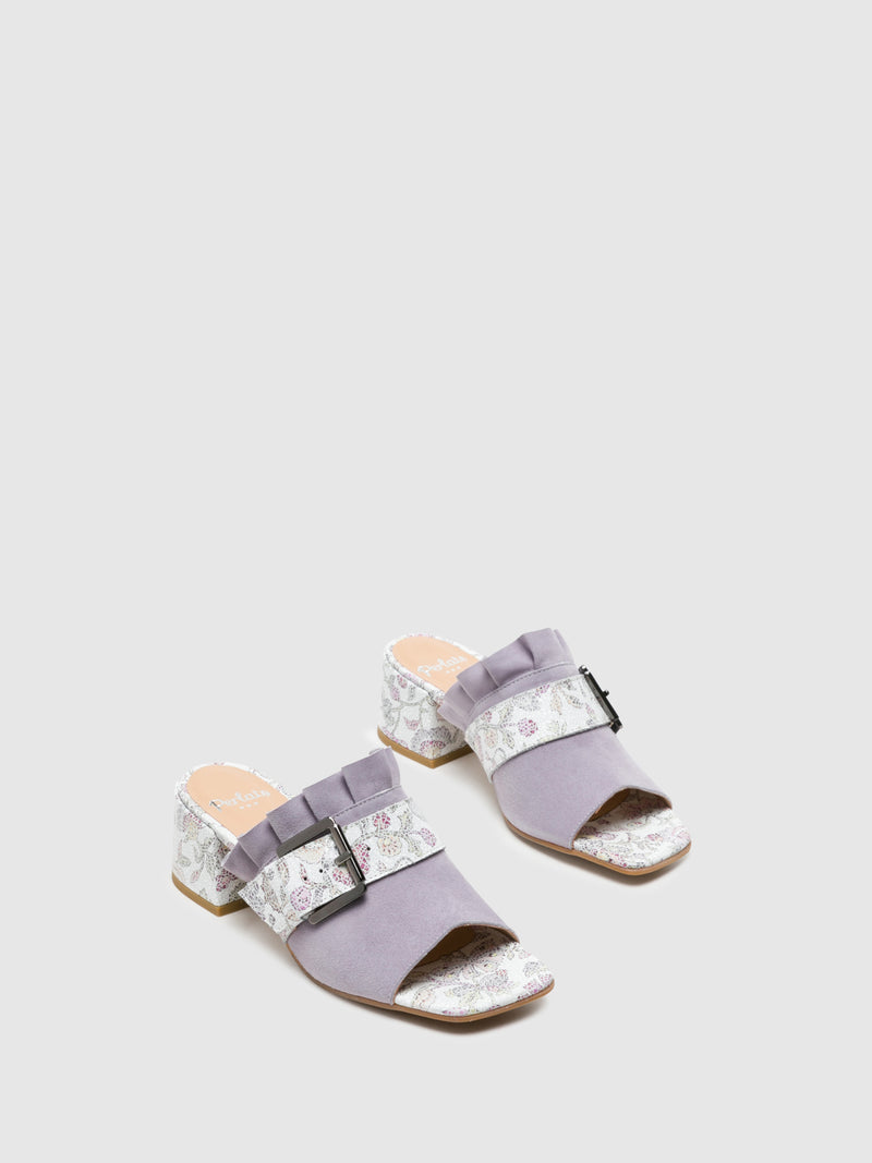 Perlato Multicolor Open Toe Mules