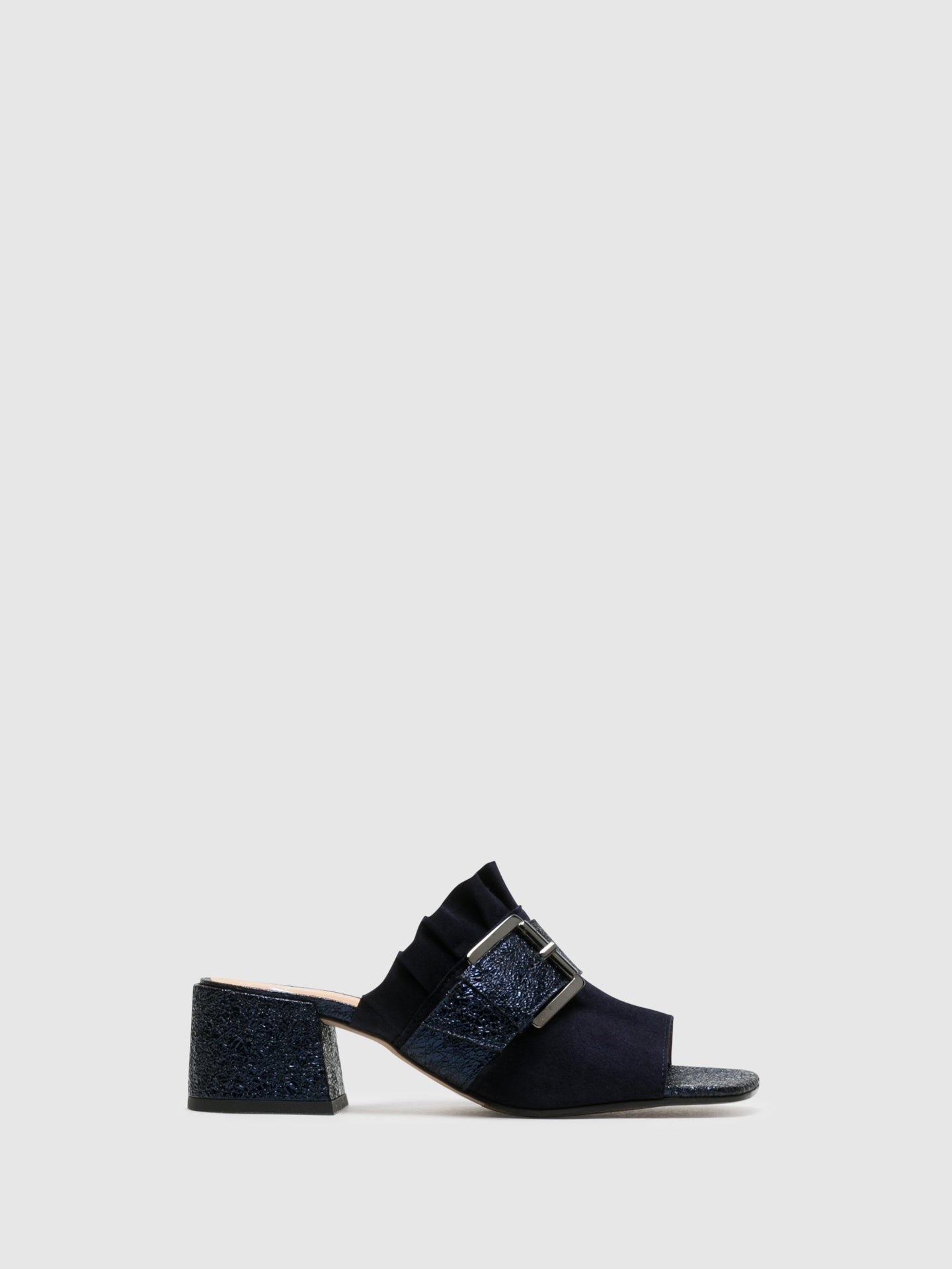 Perlato Blue Open Toe Mules