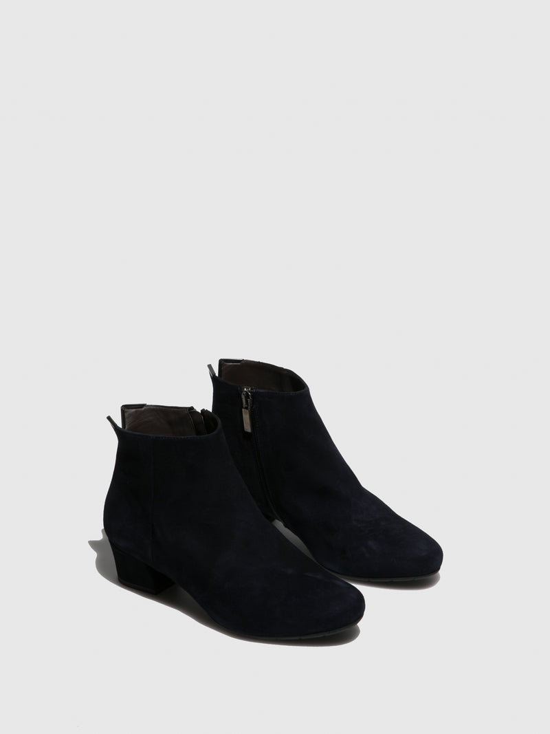 Perlato Blue Zip Up Ankle Boots