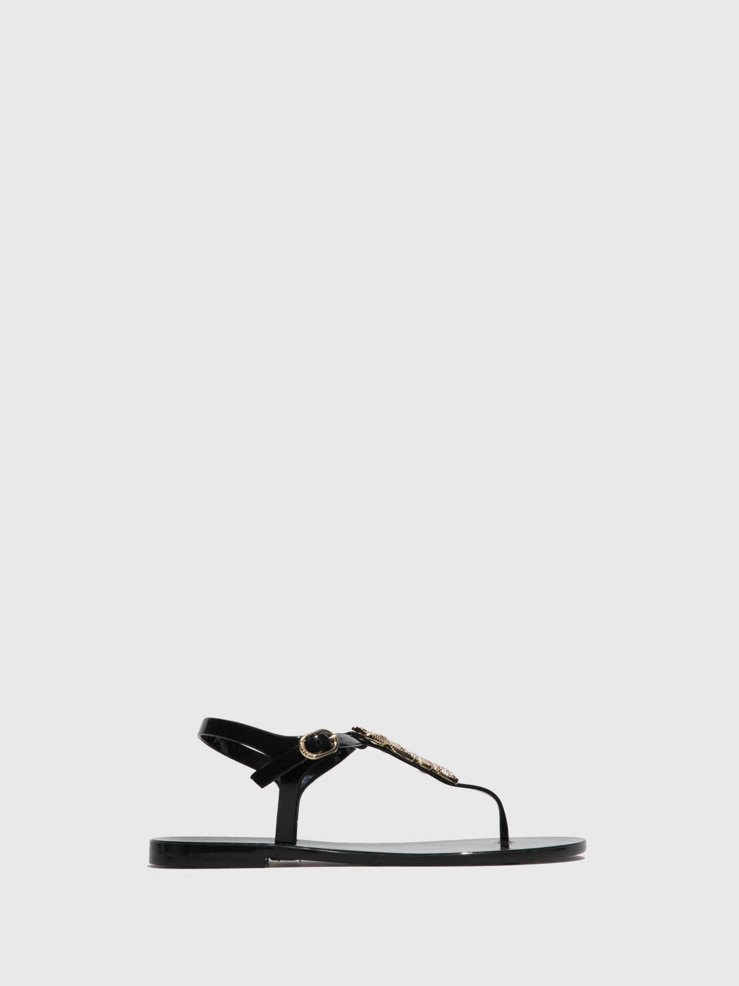 Petite Jolie By Parodi Black Appliqués Sandals