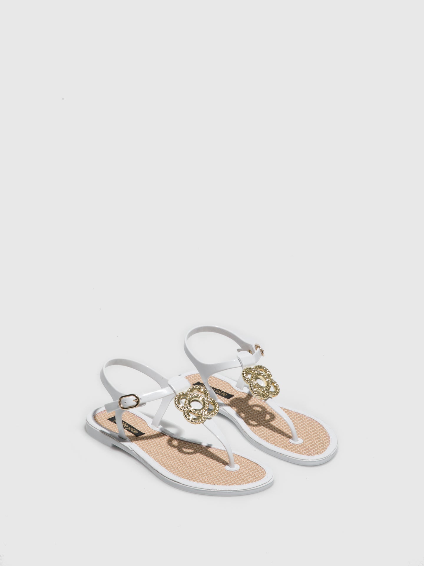 Petite Jolie By Parodi White Appliqués Sandals