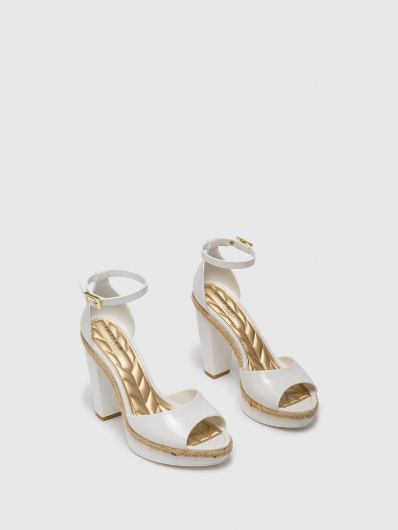Petite Jolie By Parodi White Sling-Back Pumps Sandals