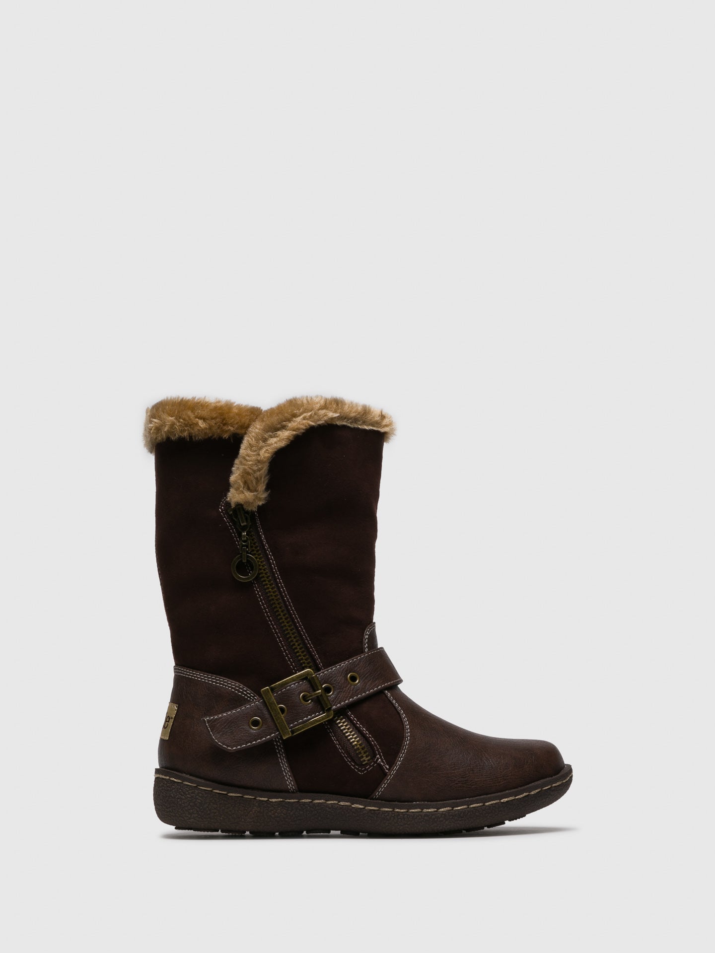 Pixie Brown Zip Up Boots