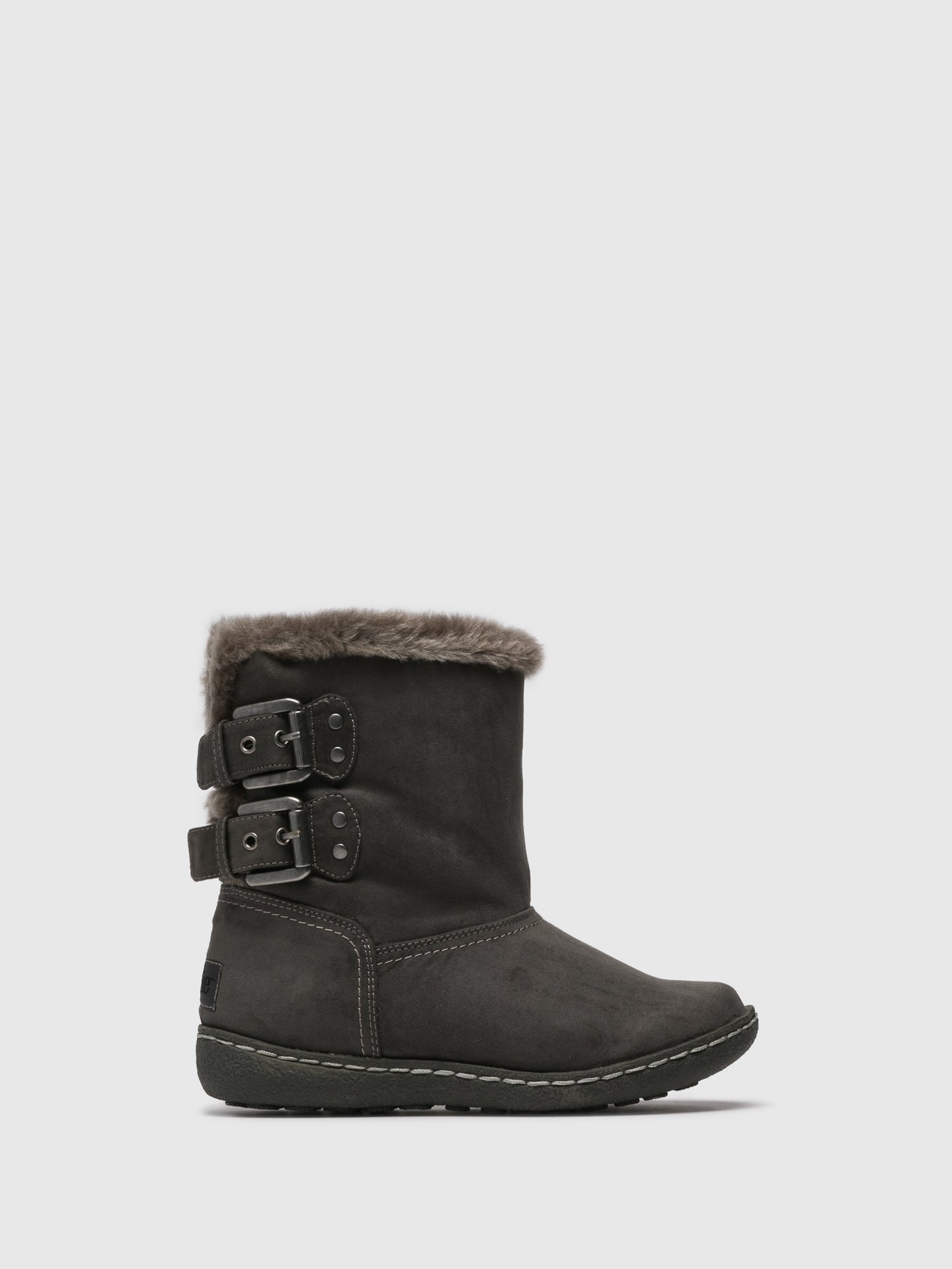 Pixie Gray Fleece Ankle Boots