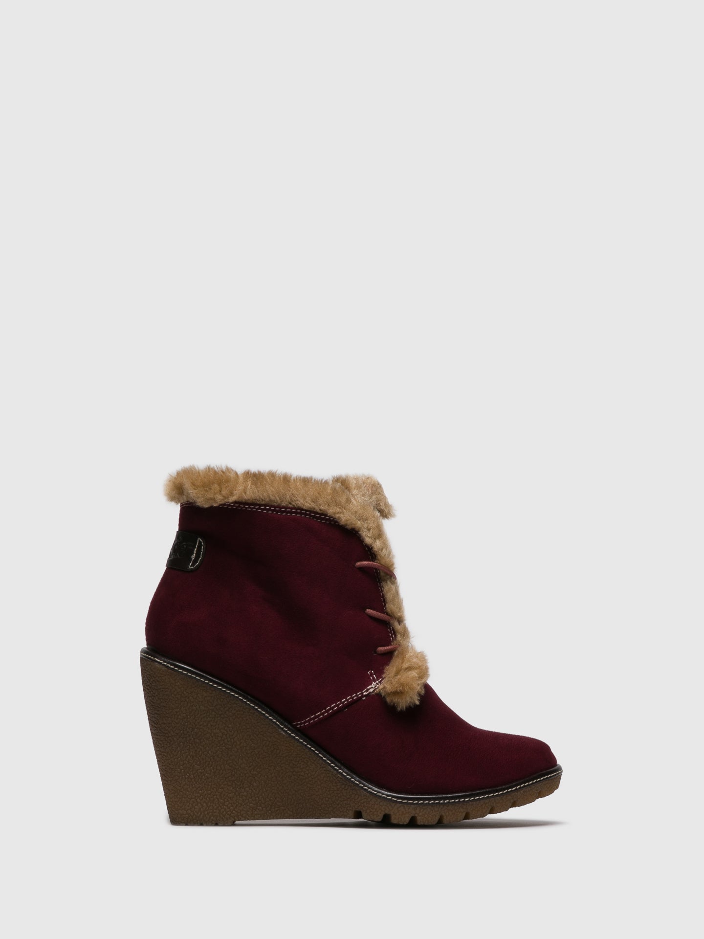 Pixie DarkRed Wedge Ankle Boots