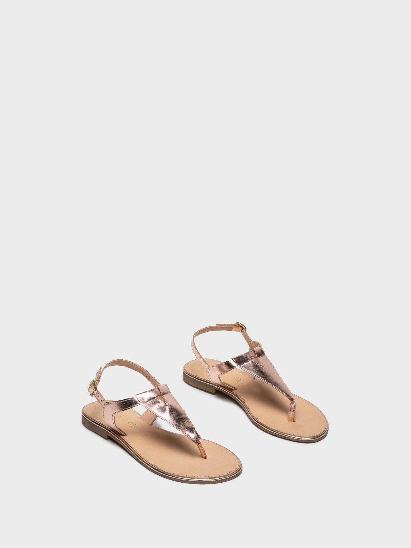 Parodi Sunshine RoseGold Buckle Sandals