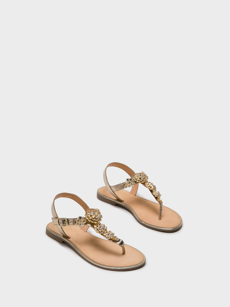 Parodi Sunshine Gold Ankle Strap Sandals