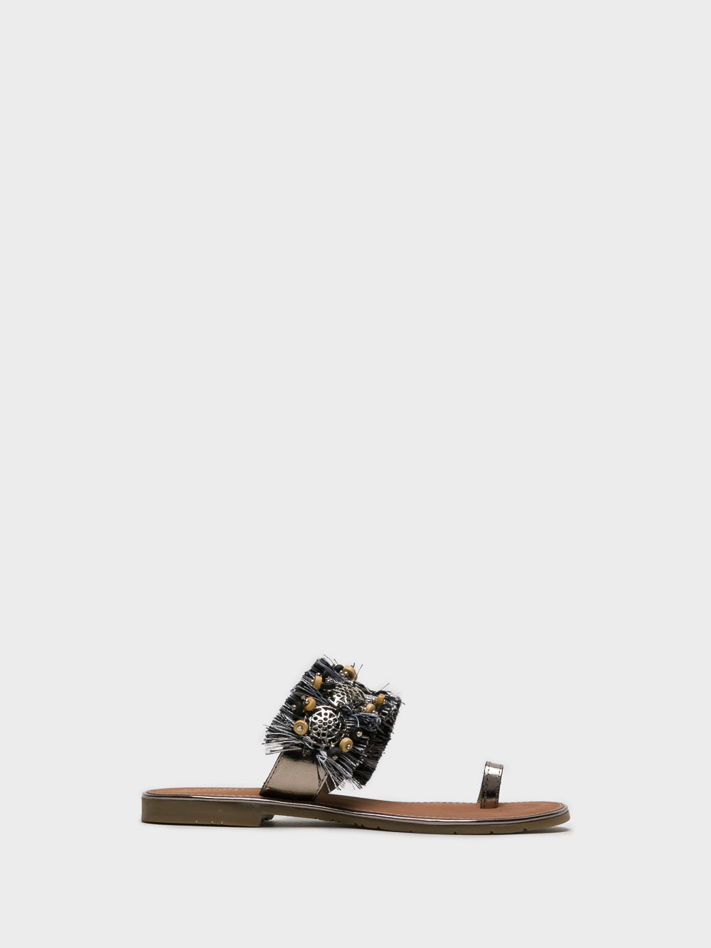 Parodi Sunshine Black Thong Sandals