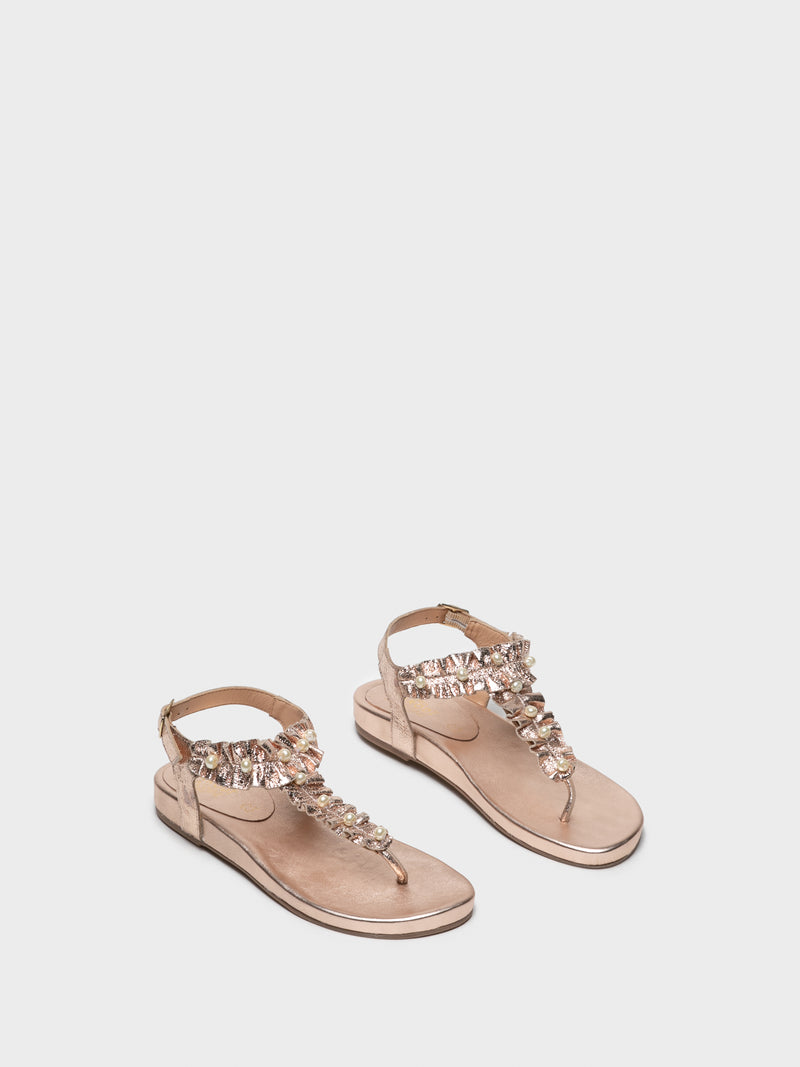 Parodi Sunshine RoseGold Sling-Back Sandals