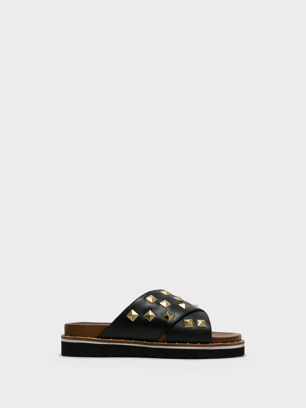 Parodi Sunshine Black Studded Mules