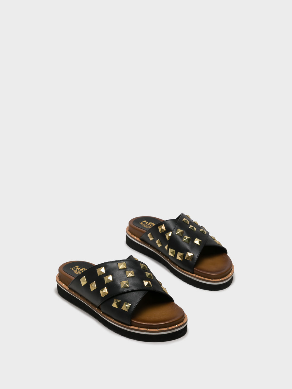 Parodi Sunshine Black Studded Mules