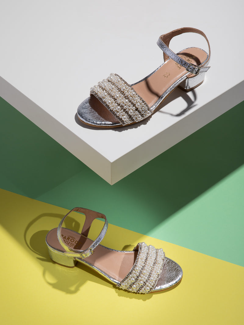 Parodi Sunshine Silver Buckle Sandals