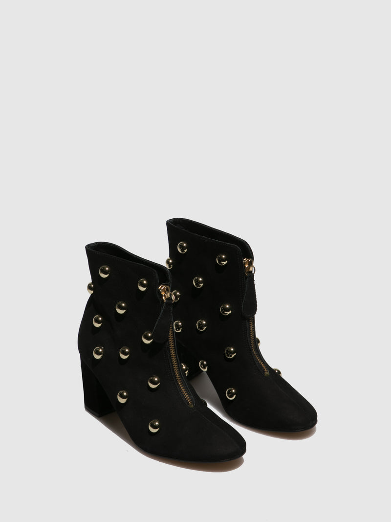 Parodi Passion Black Round Toe Ankle Boots