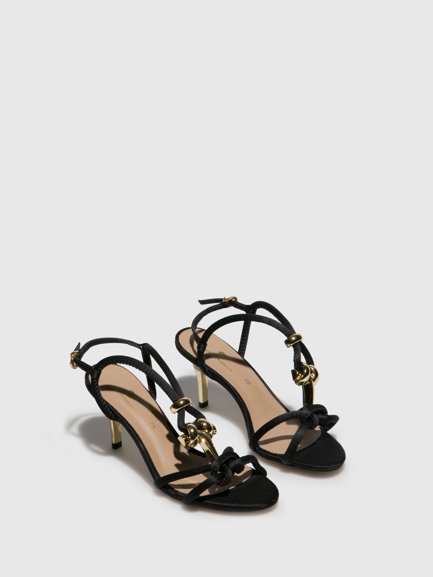 Parodi Passion Black T-Strap Sandals