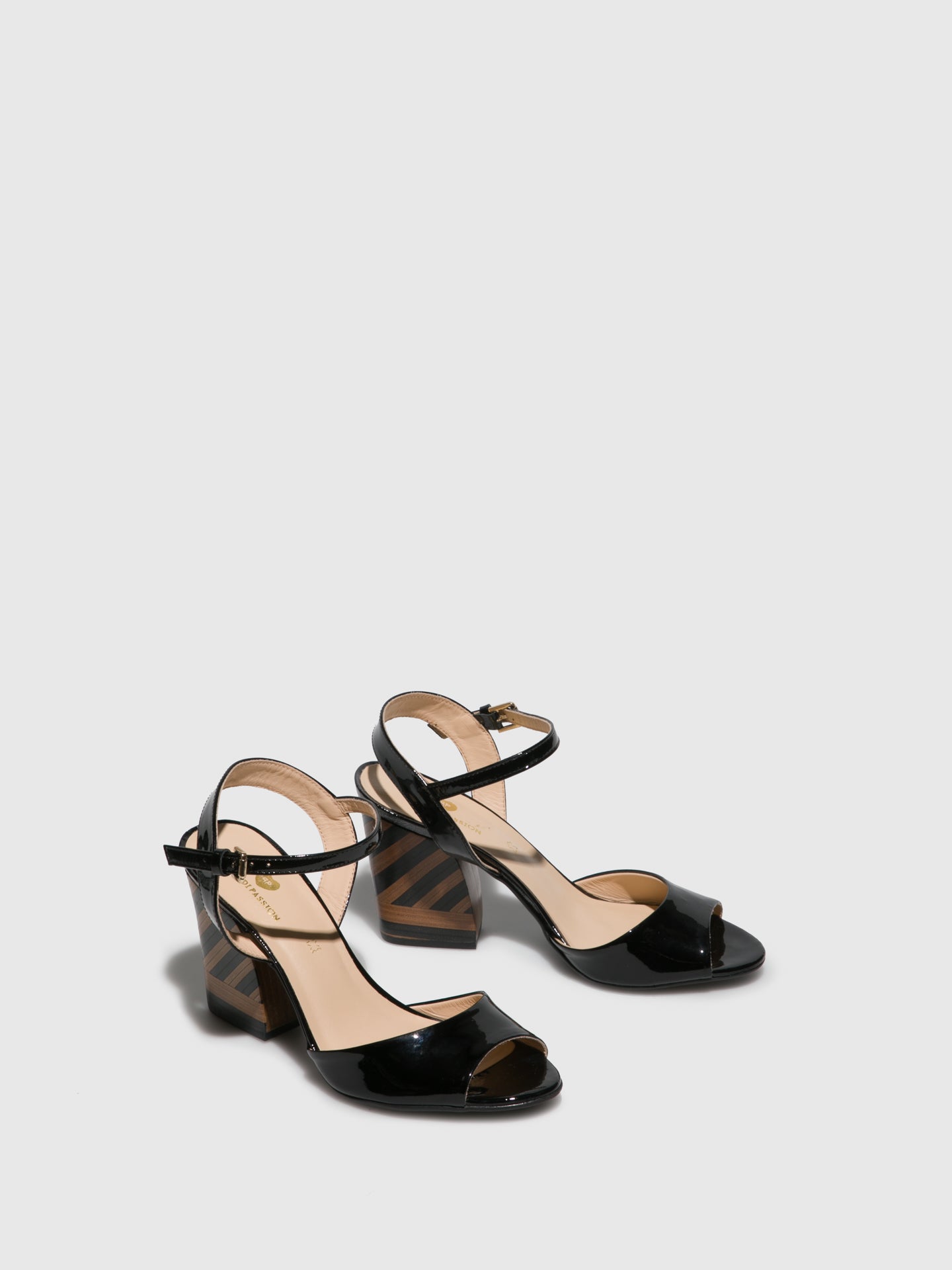 Parodi Passion Black Buckle Sandals