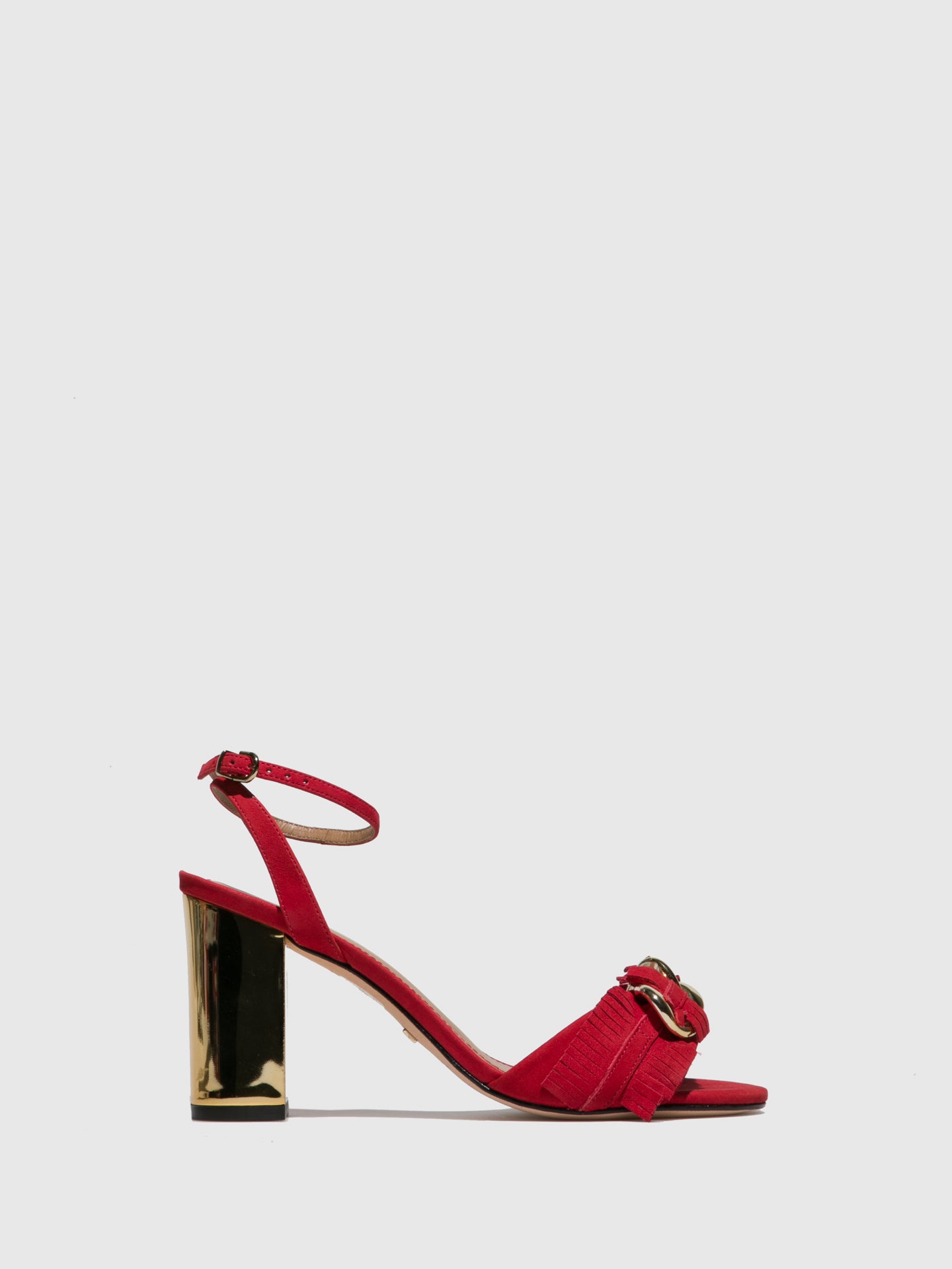 Parodi Passion Red Chunky Heel Sandals