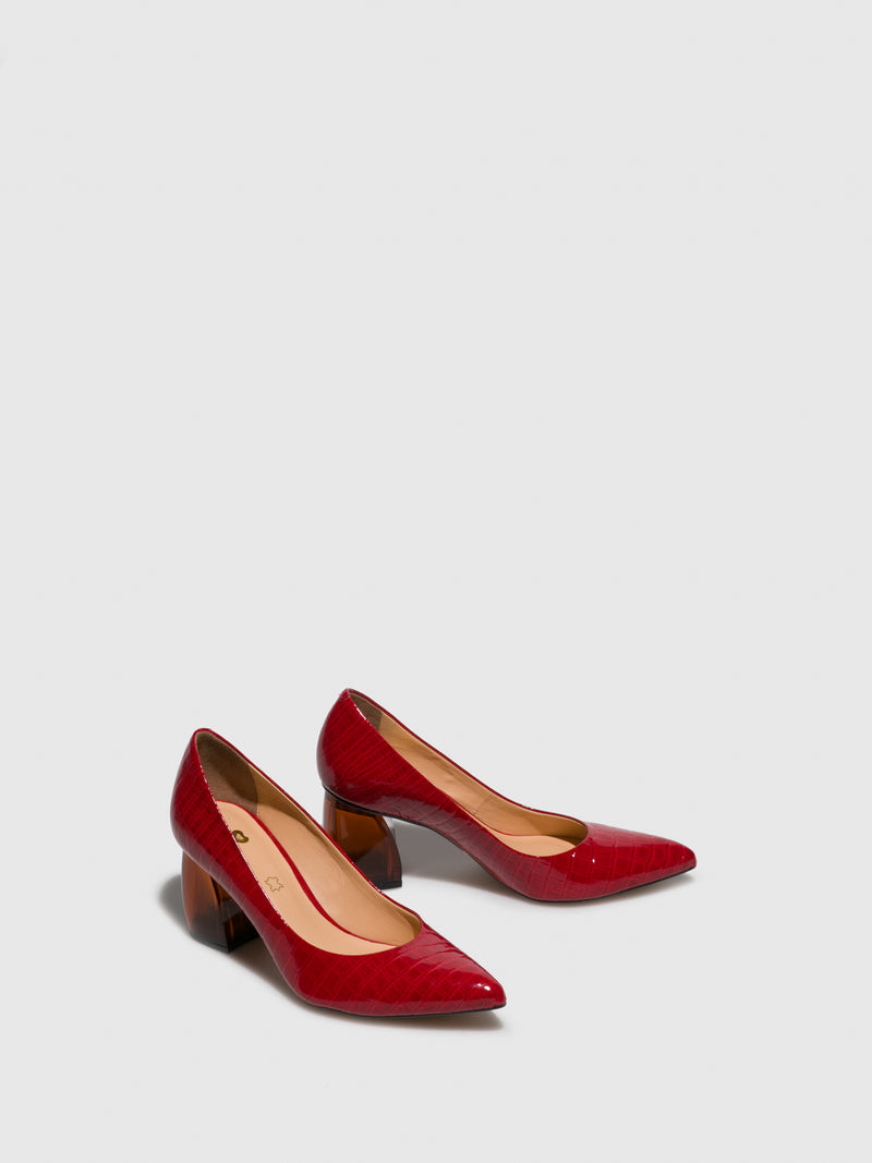 Parodi Passion Red Chunky Heel Shoes