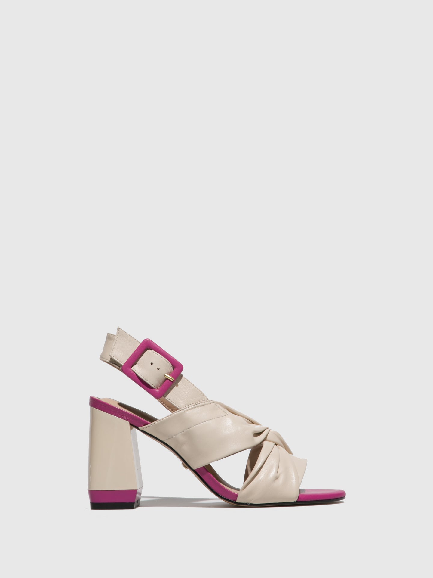 Parodi Passion Beige Chunky Heel Sandals