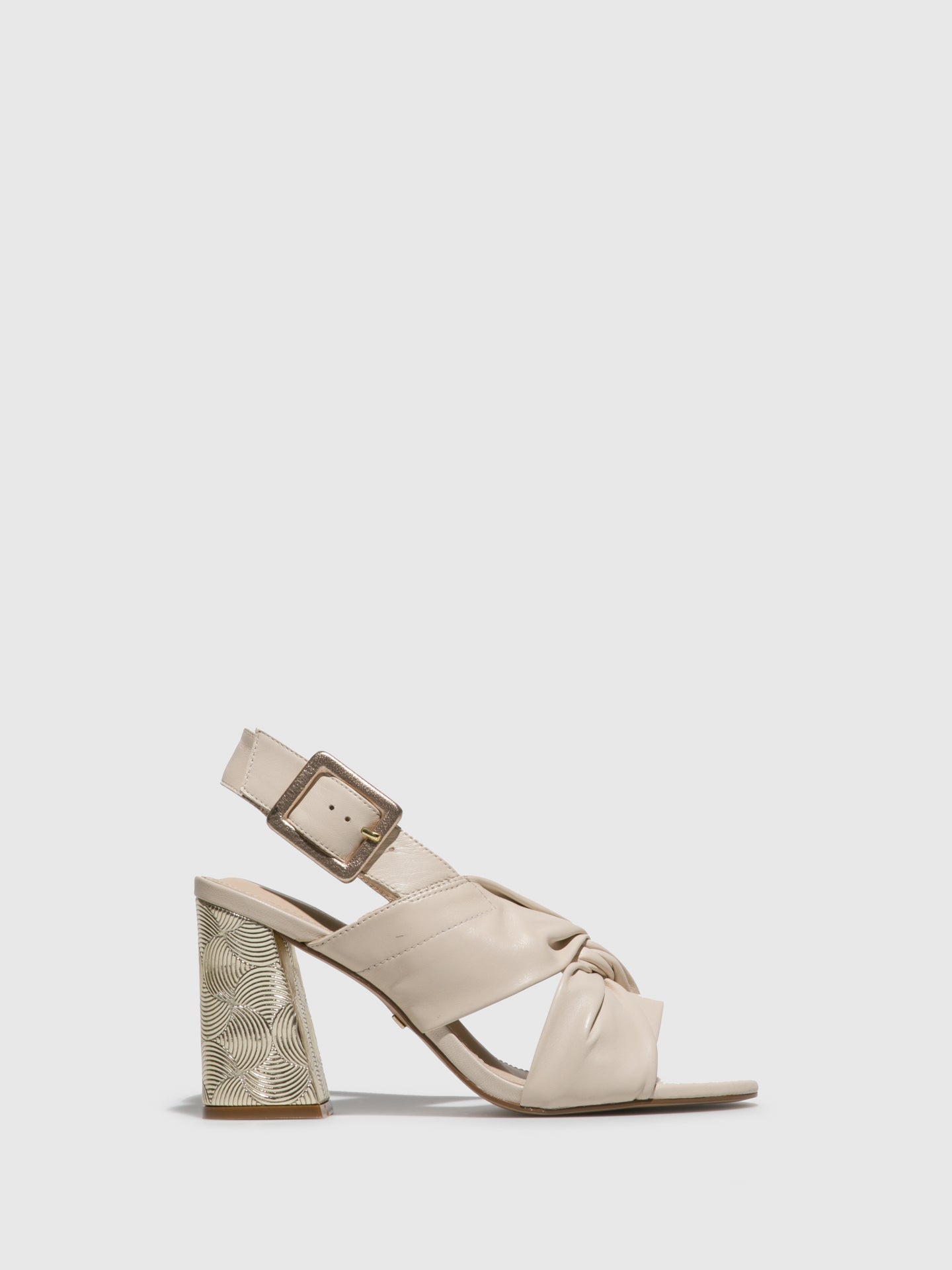 Parodi Passion Beige Chunky Heel Sandals