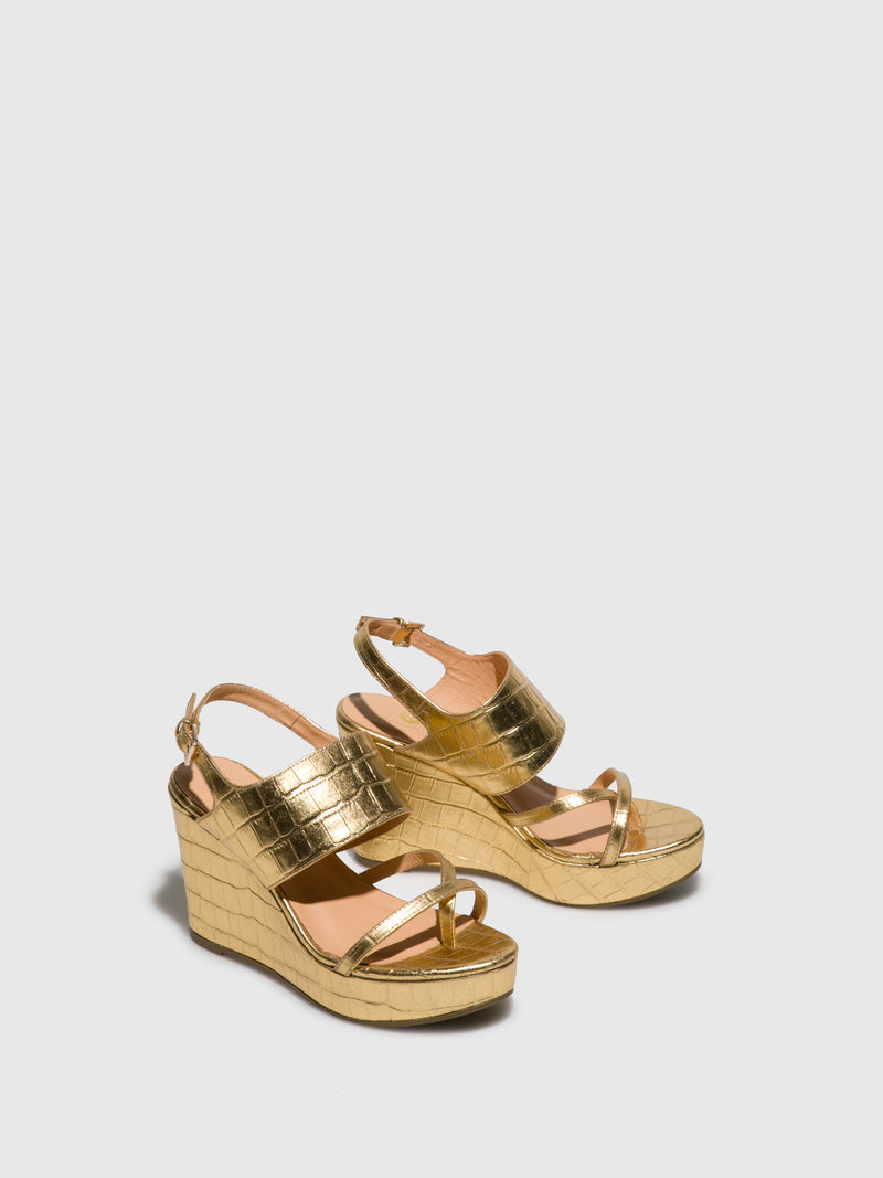 Parodi Passion Gold Wedge Sandals