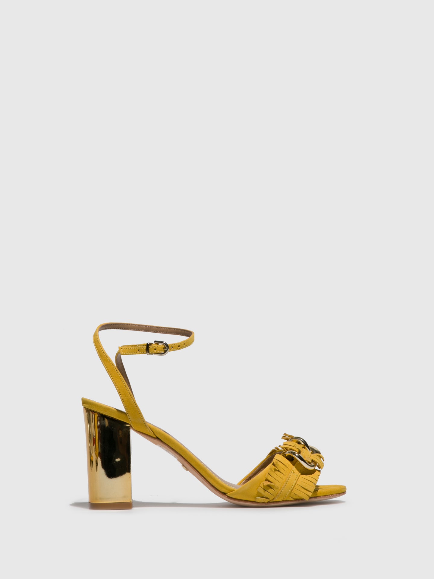 Parodi Passion Yellow Chunky Heel Sandals